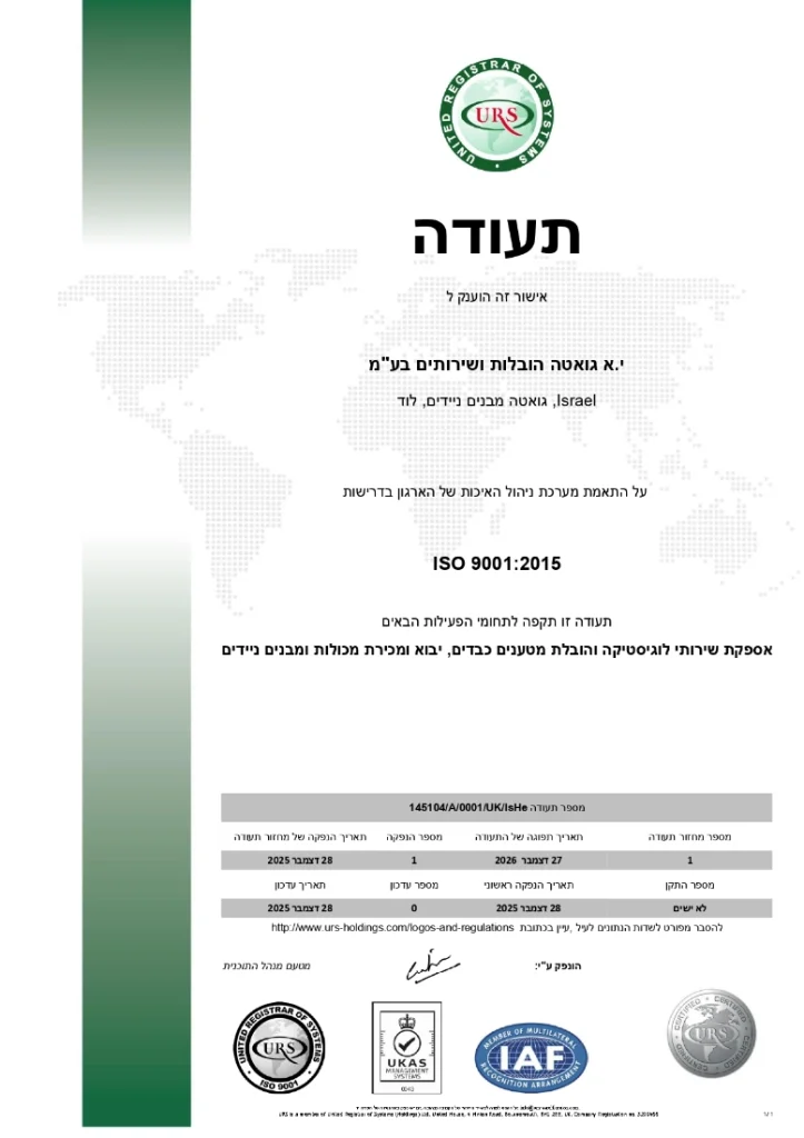 תעודה תקן איזו גואטה